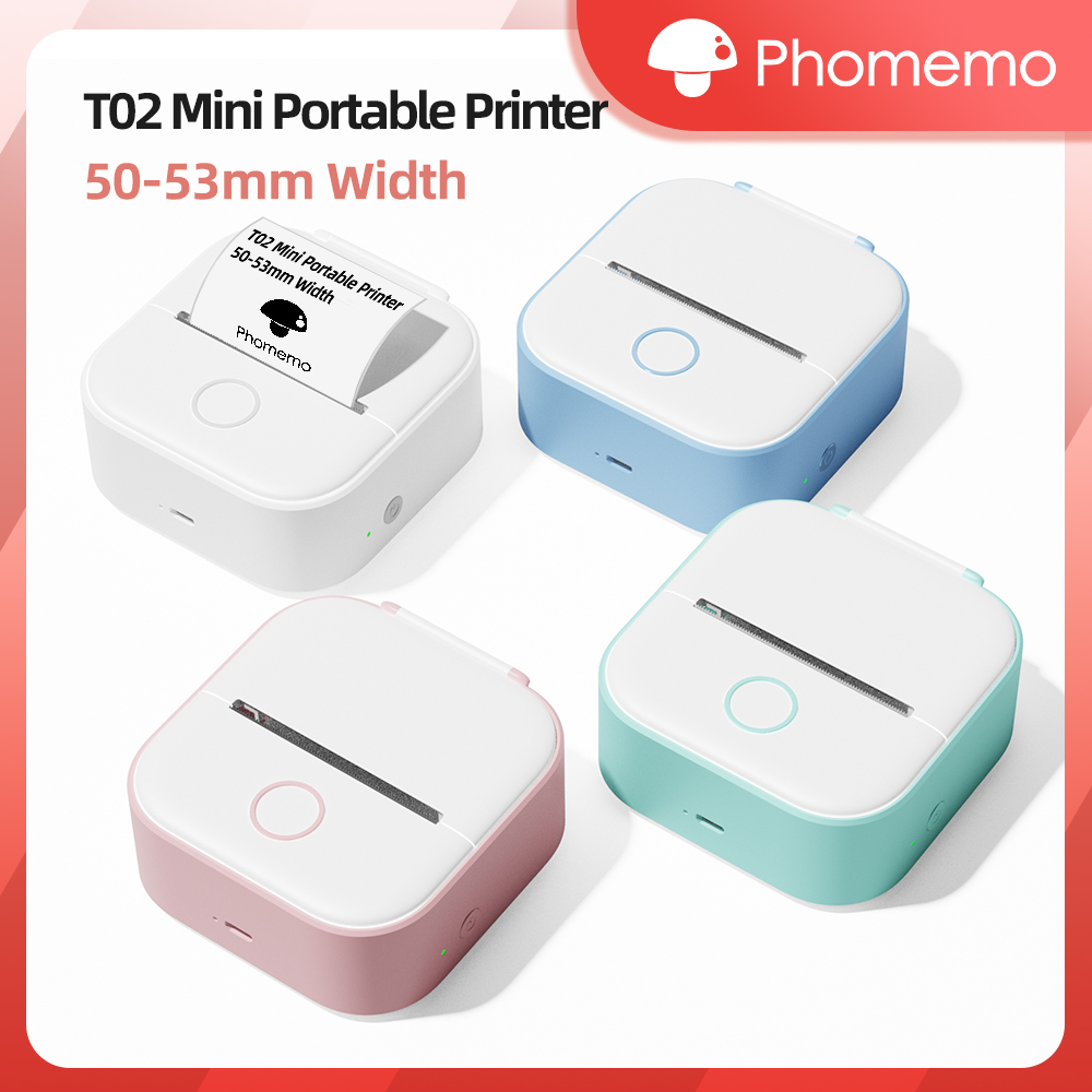 Mini Pocket Thermal Printer Paper Roll - Phomemo T02 طابعة حرارية جيب لاسلكية