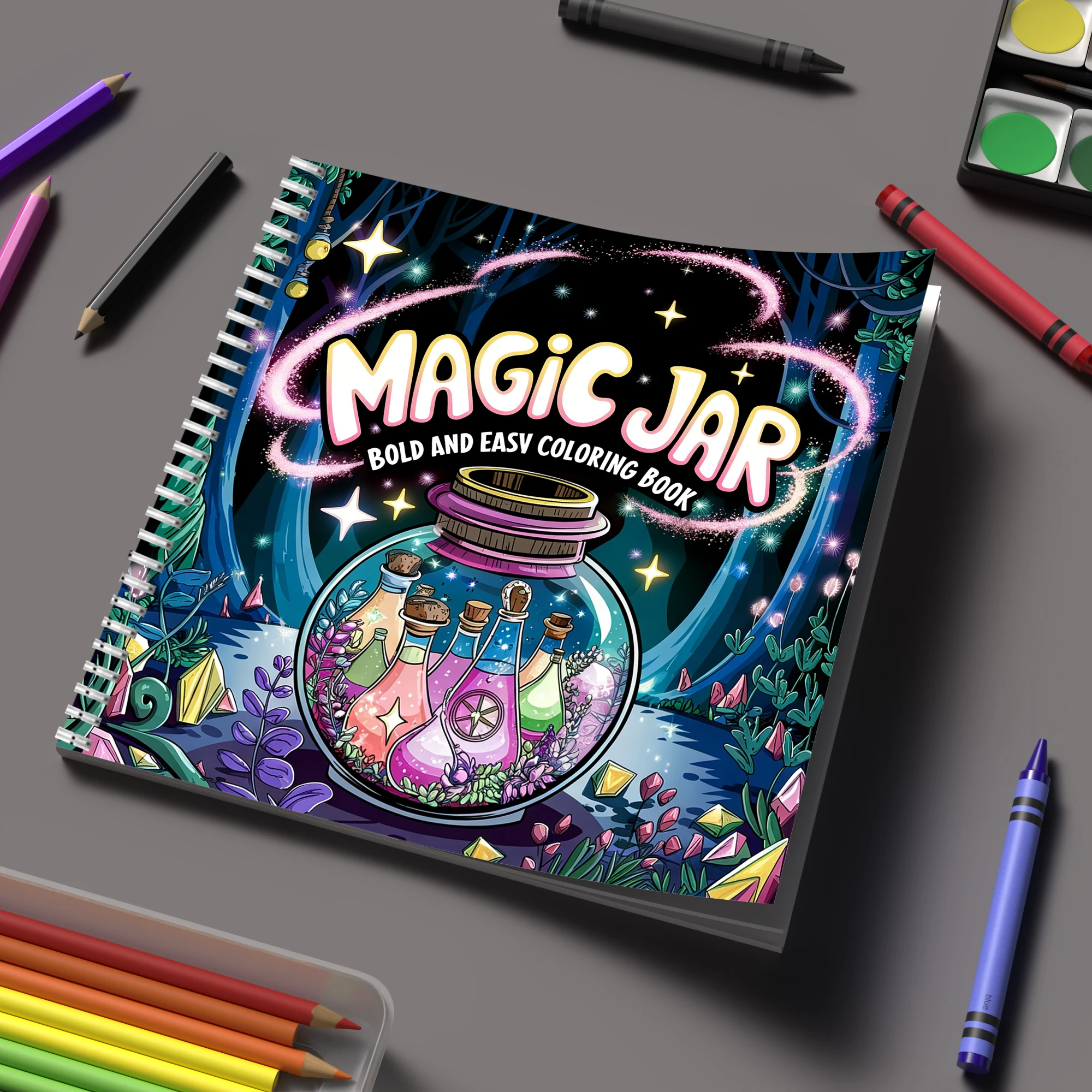 Adult Coloring Book Stress Relief - كتاب تلوين سحري للبالغين، هدية عيد