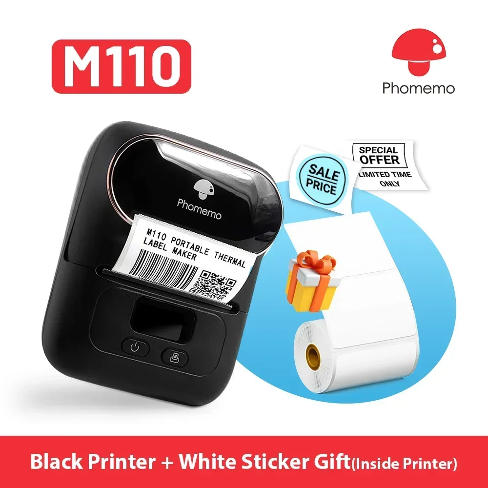 Phomemo M110 طابعة صغيرة محمول - مراجعة Mini Pocket Thermal Printer Paper Roll وسعره