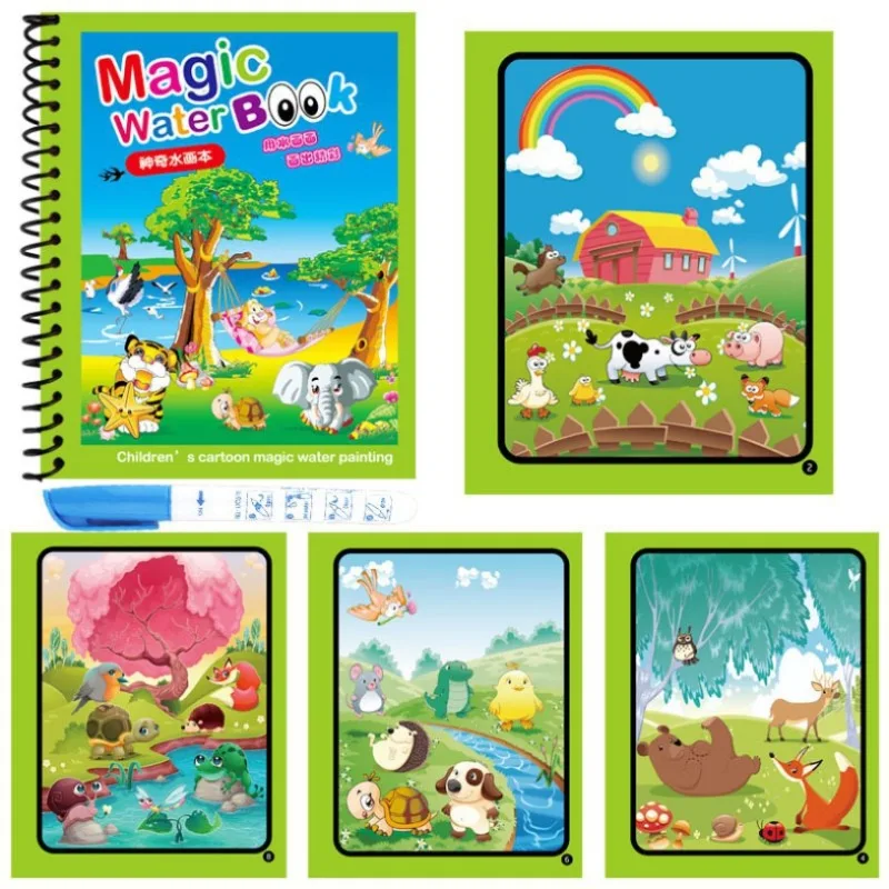 1 قطعة كتاب الماء السحري القاب - مراجعة Reusable Water Magic Coloring Book وسعره