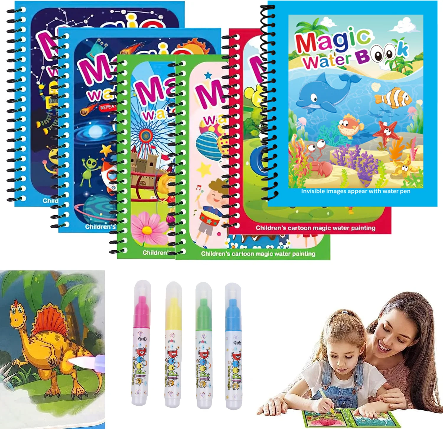 كتاب تلوين مائي قابل لإعادة ال - مراجعة Reusable Water Magic Coloring Book وسعره