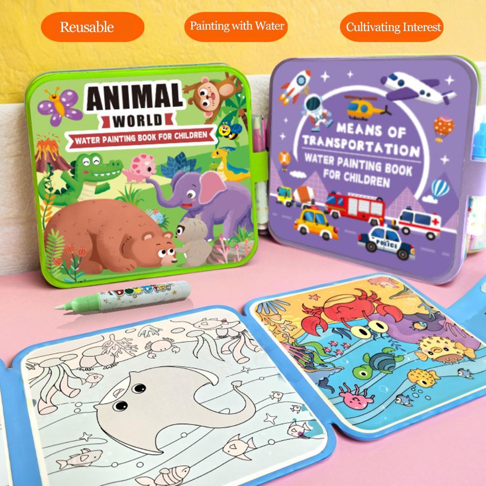 كتاب رسم مائي قابل للطي للأطفا - مراجعة Reusable Water Magic Coloring Book وسعره