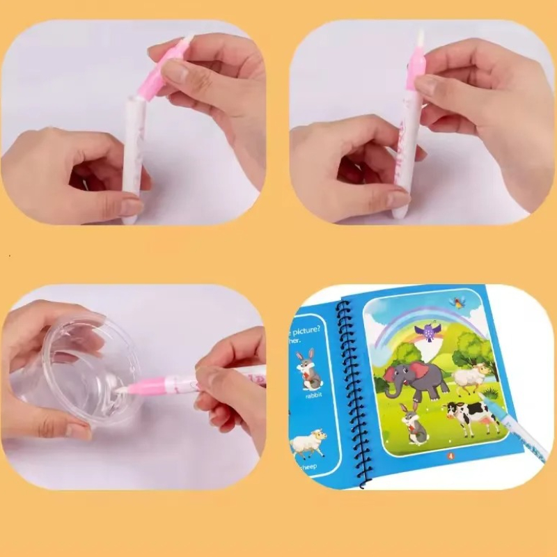 1 كتاب + 1 قلم قابل لإعادة الا - مراجعة Reusable Water Magic Coloring Book وسعره