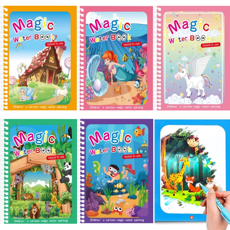 كتاب رسم مائي سحري للأطفال ، م - مراجعة Reusable Water Magic Coloring Book وسعره